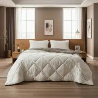 Sleeptime Lazy dekbed zonder overtrek Diamond incl. kussensloop - Crème/Kaki - 240x200