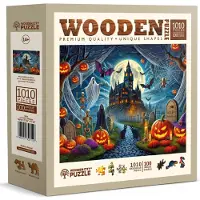 Wooden City Houten Puzzel 1000 Stukjes - Geesten en Pompoenen Nacht
