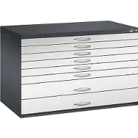 C+P Stalen planokast, voor formaten tot DIN A1, 8 laden