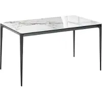 Beliani JOLLEIN - Eettafel - Wit marmer - Veiligheidsglas