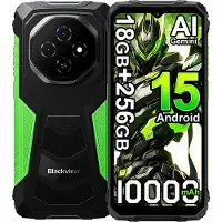 Blackview FORT 1 - Robuuste Smartphone - 18 GB RAM - 256 GB ROM - 6,56 inch - 10.000 mAh - Robuuste telefoon - Android 15 - GPS - Groen