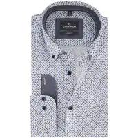 Casa Moda Casual Fit Overhemd blauw, Bedrukt