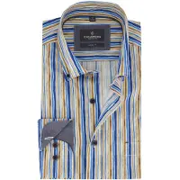 Casa Moda overhemd button-down collar gestreept blauw wijde fit