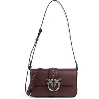 Pinko schoudertas Love One Mini Slouchy FL Burgundy Wine - Old Silver donkerbruin