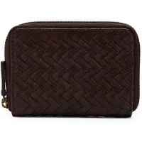 Manfield Bruine leren portemonnee | Maat Onesize