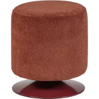 Woood Islen Poef Met Draaivoet - Bouclé - Bordeauxrood - 47x39x39