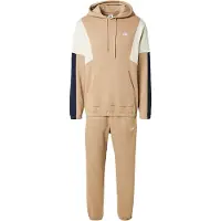 Nike Joggingpak 'CLUB FLEECE' beige / ivoor / donkerblauw / wit