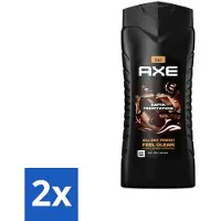 Axe 2 x 3-in-1 Douchegel XL Dark Temptation 400 ml - Douchegel - - Donkere Chocolade - Geur - 12 Uur