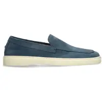 Manfield Blauwe suède loafers | Maat 41