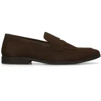Manfield Donkerbruine suède loafers | Maat 40