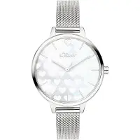 s.Oliver Analoog horloge lichtblauw / zilver / wit