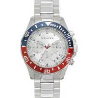 s.Oliver Analoog horloge donkerblauw / rood / zilver