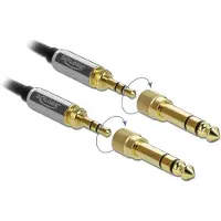 DeLOCK 3,5mm Jack spiraalkabel met schroefbare 6,35mm Jack adapters | 3 meter