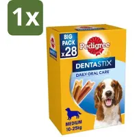 Pedigree 1 x - Dentastix - Medium - Multipack - 28 Stix - 720 Gram - Hondensnacks - Tanden Reinigen - Tandplak Verminderen - Gezonde Mondhygiëne - Hondentandplak