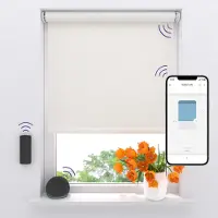 DTCH Elektrisch Rolgordijn Verduisterend - Easy - Off White - 100 x 275 cm - Motionblinds CMD-02-P