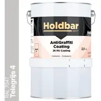 Holdbar Anti Graffiti Coating Telegrijs 4 (RAL 7047) 2,5 Kg - Maakt Graffiti verwijderbaar - Graffiti Verwijderen - In Alle Kleuren - Voor Steen, Beton, Hout, Metaal en Tegels