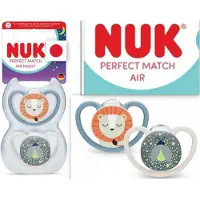 Nuk Perfect Match Air Night Fopspeen – Glow in the Dark – 2 Stuks – Siliconen 0-6 maanden