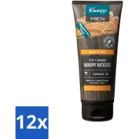 Kneipp 12 x - Douchegel - Men - Warm Woods - 2-in-1 - 200 ml - Douchegel - Mannen - Verzorging - Natuurlijke Ingrediënten - Cedernoot