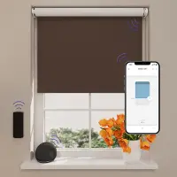 DTCH Elektrisch Rolgordijn Verduisterend - Easy - Brown - 90 x 275 cm - Motionblinds CMD-02-P