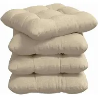 vidaXL Zitkussens 4 st Stof Crèmekleurig 40 x 40 x 12 cm