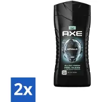 Axe 2 x 3-in-1 Douchegel Apollo 250 ml - Douchegel - Apollo - Salie - Cederhout - 3-in-1