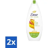 Dove 2 x Care By Nature - Uplifting - Douchegel - Mangoboter & Almond Extract - 225 ml - Douchegel - - Mangoboter - Amandelextract - Hydraterend