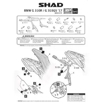 Shad Support de valise latérale pour Moto MZ 125 SM 2001 à 2006 Neuf