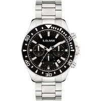 s.Oliver Analoog horloge zwart / zilver