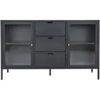 House Nordic Dressoir Dalby | metaal zwart 140x85x40 cm dressoirs | NADUVI