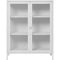 House Nordic Vitrinekast Brisbane | staal wit 80x101x40 cm vitrinekasten | NADUVI
