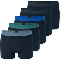 Schiesser Boxershorts '95/5 Organic Cotton' lichtblauw / donkerblauw / groen
