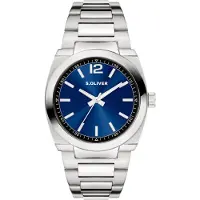 s.Oliver Analoog horloge 'Modern & Zeitlos' donkerblauw / zwart / zilver