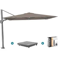 Platinum Nexus T2 zweefparasol 3x3 m. - Havanna taupe - met vulbare voet en hoes