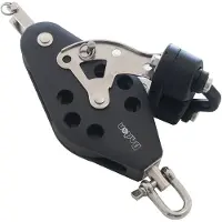 Barton Marine Triple Swivel Pulley With Rope Support/cleam Cleat 385kg 10 Mm Zilver 45 x 178 mm