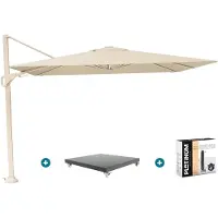 Platinum Nexus T2 zweefparasol 3x3 m. - Champagne sandstone - met Marbella voet en hoes