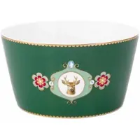 Pip studio Kom Love Birds Medallion Deer Dark Green 15 cm (Set van 4)