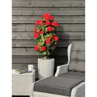 LeopoldFlora Geranium kolom kunstplant 120cm UV rood