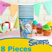 Party Factory 8 kartonnen bekers - De smurfen - 0,25 Liter