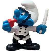 Schleich Politie smurf - Politie agent in witte uniform / Londense stijl - 6 cm -