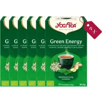 Yogi tea Green Energy - Biologische Groene Thee met Guarana, Citroen en Munt voor Natuurlijke Energie en Vitaliteit - Tray van 6 Stuks