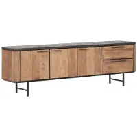 DTP Home TV stand Soho medium, 3 doors, 2 drawers,60x190x40 cm, recycled teakwood and mortex