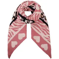 Fashion Winter driehoek sjaal - roze - 180x75cm - dames - modieus - zacht