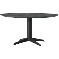 DTP Home Dining table Soho round 150 MORTEX,76xØ150 cm, mortex top (Zwart, 150x150x76 diameter: 150cm)