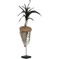 MUST Living Ethnic Balinese helm met schelpen en veren
