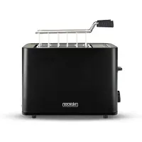 Bourgini Tosti Toaster met Bagelfunctie - Broodrooster met Tostiklemmen - Zwart - Matte Finish - Extra brede sleuf geschikt voor 2 tosti's