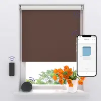DTCH Elektrisch Rolgordijn Verduisterend - Easy - Brown - 60 x 190 cm - Motionblinds CMD-02-P