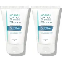 Ducray Hidrosis Control crème anti-transpirant | Overmatig zweten | Gezicht | Handen en Voeten 2x50 ml Crème