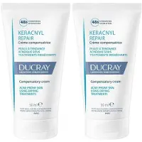 Ducray Keracnyl Repair Crème | Huid met neiging tot acné onder uitdrogende behandelingen 2x50 ml Crème