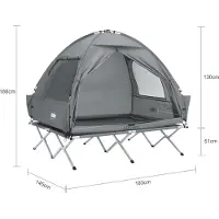 SoBuy OGS32-II-L-HG Opblaasbare Camping Tent - Grijze Textiel 193x145cm