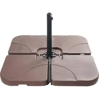 Beliani CARIA - Parasolvoet - Bruin - Synthetisch materiaal